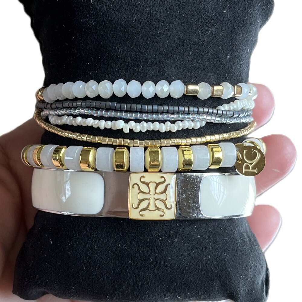 Rustic Cuff Set Four Stackable Bracelets Set - image 3